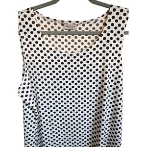Easywear by Chico's 3 Brown White Polka‎ Dot Sleeveless Tank Top Women Stretch